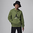 Jordan MJ Baseline Pullover Hoodie Big Kids Hoodie. Nike JP